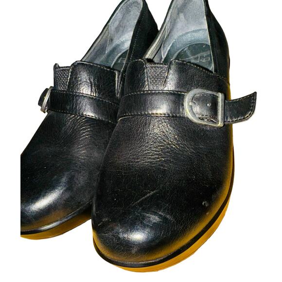 Dansko Chunky Clog Women's Size 36 US 5.5-6 Black Leather Buckle Comfort Shoe - Picture 4 of 8
